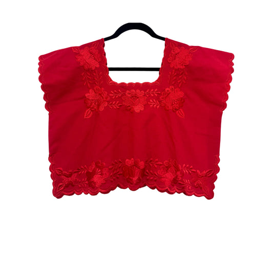 Hipil Rojo Crop Top